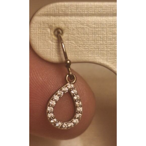 Sparkle Allure Genuine Crystal Silver Plated Tear drop Earrings NEW in BOX! - Picture 1 of 5